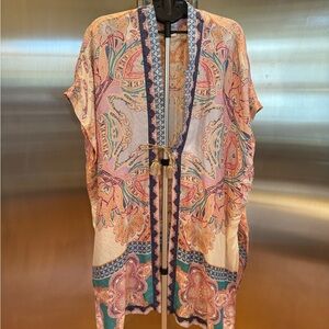 Silk Bohemian Paisley Kimono Cardigan